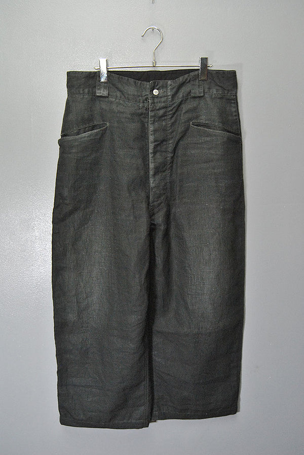 A.PRESSE Vintage Black Linen Trousers
