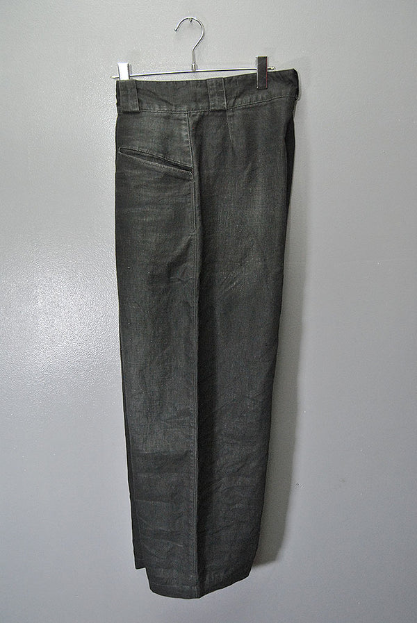 A.PRESSE Vintage Black Linen Trousers