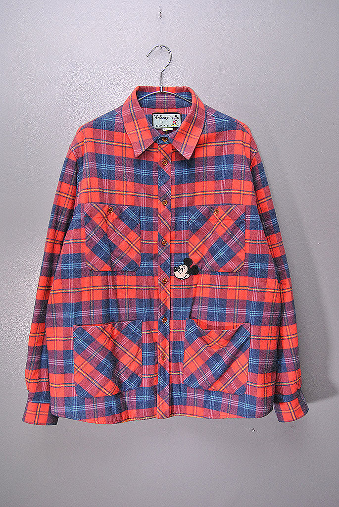 GUCCI × DISNEY CHECK COTTON OVER SHIRT