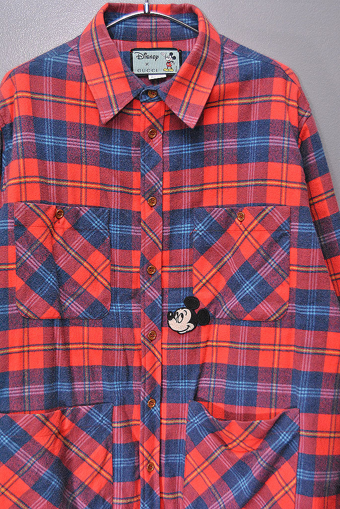 GUCCI × DISNEY CHECK COTTON OVER SHIRT