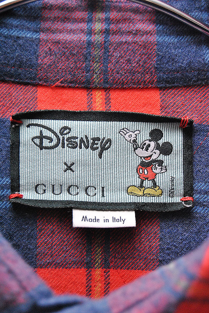 GUCCI × DISNEY CHECK COTTON OVER SHIRT