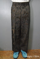 Sasquatchfabrix. FLOWER VELVET WIDE SILHOUETTE SLACKS