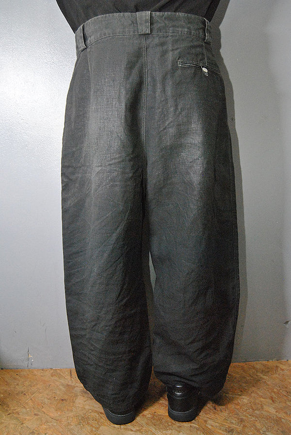 A.PRESSE Vintage Black Linen Trousers