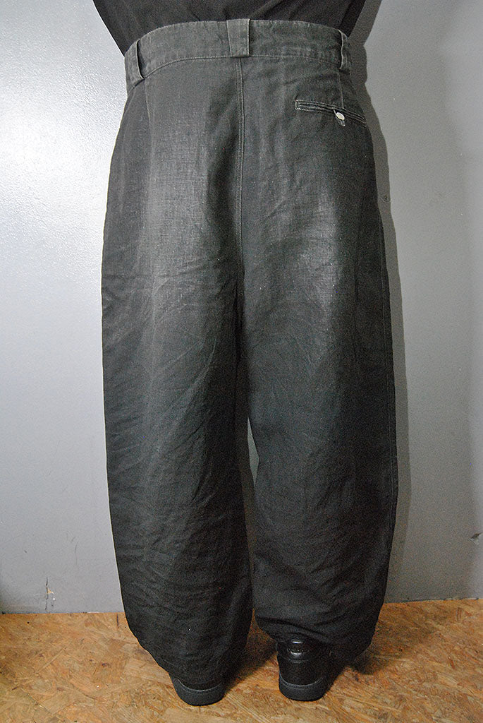 A.PRESSE  Vintage Black Linen Trousers