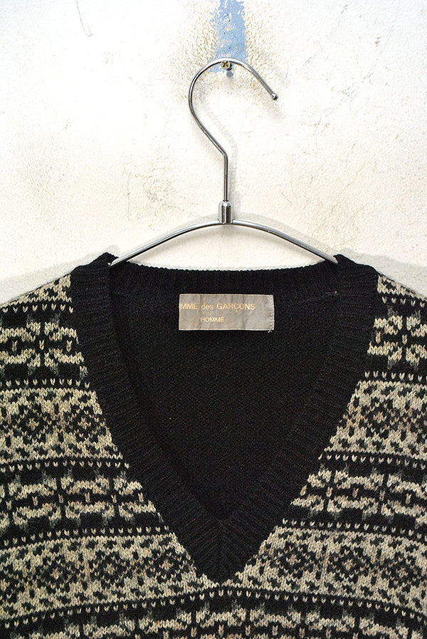 【サイズL】comme des garcons homme アーガイルニット OLD COMME des GARCONS HOMME Vネックアーガイルニット