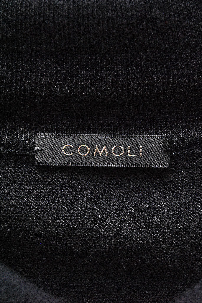 COMOLI ウール 衿付きカーディガン