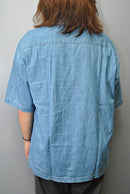 AURALEE SELVEDGE SUPER LIGHT DENIM HALF SLEEVED SHIRT / INDIGO
