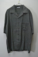 AURALEE SELVEDGE SUPER LIGHT DENIM HALF SLEEVED SHIRT / BLACK