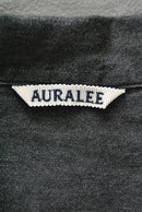 AURALEE SELVEDGE SUPER LIGHT DENIM HALF SLEEVED SHIRT / BLACK