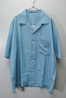 AURALEE SELVEDGE SUPER LIGHT DENIM HALF SLEEVED SHIRT / INDIGO
