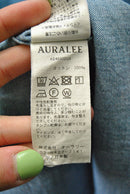 AURALEE SELVEDGE SUPER LIGHT DENIM HALF SLEEVED SHIRT / INDIGO