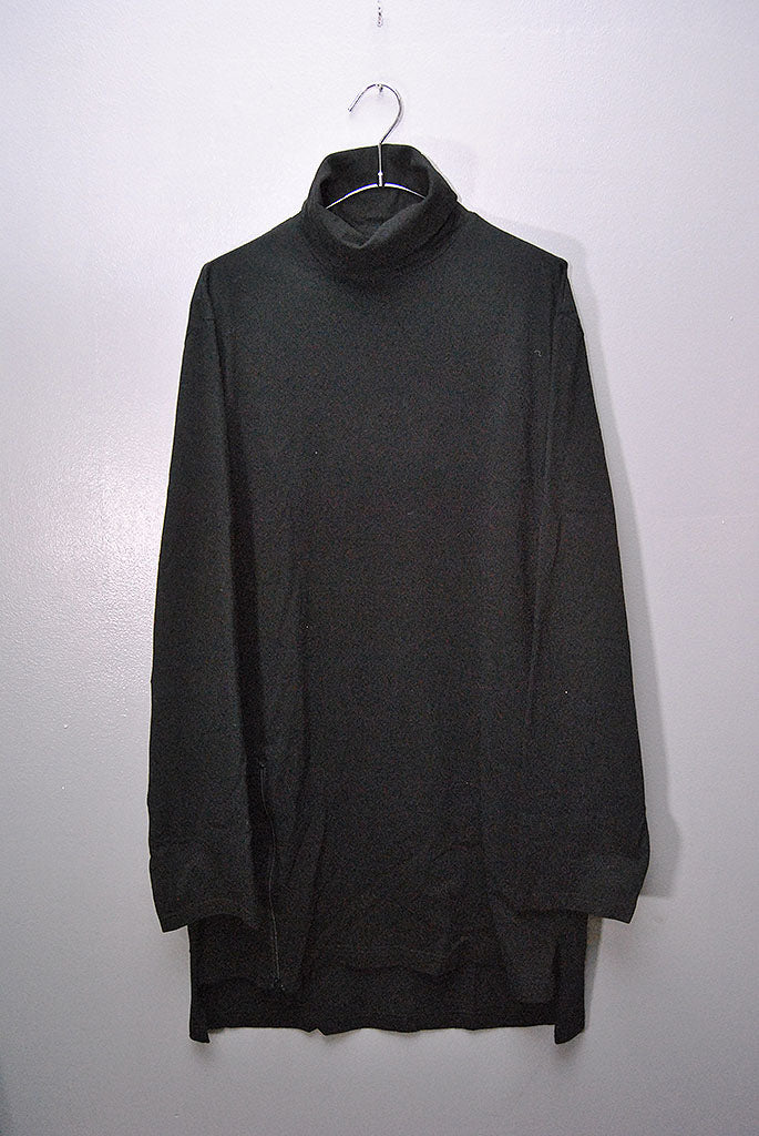 Ground Y 30/- COTTON JERSEY JUMBO TURTLENECK WITH ZIPPERED SIDE SLITS