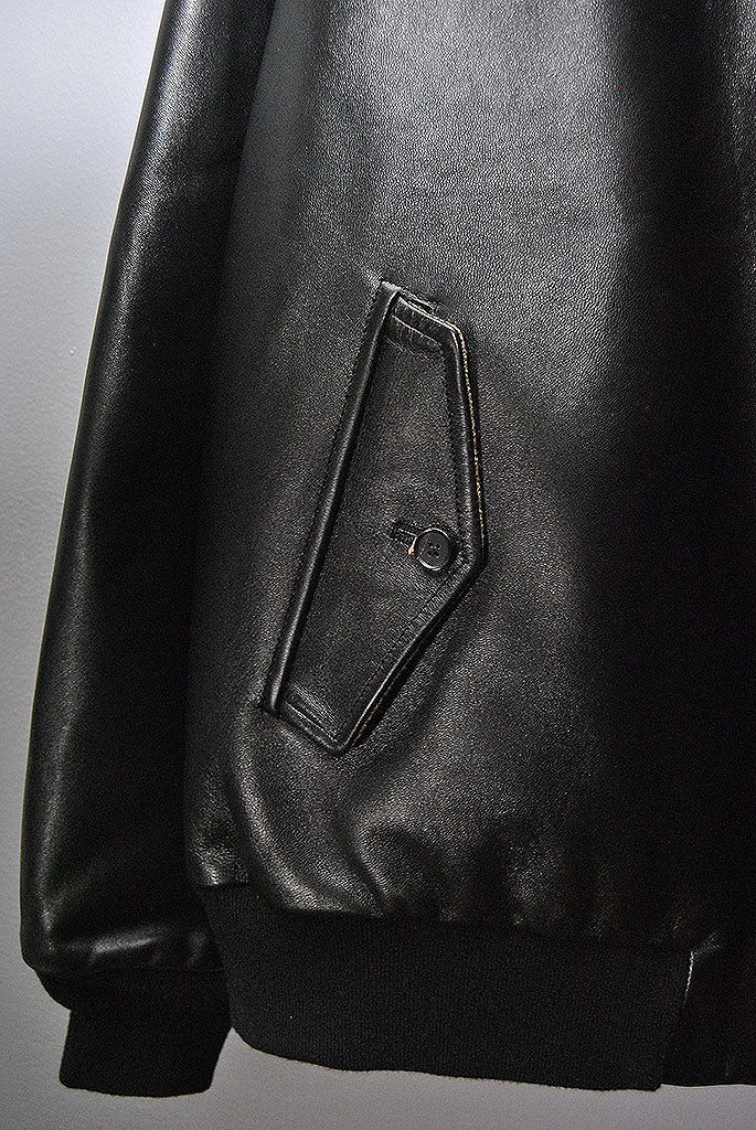 A.PRESSE Leather Harrington Jacket