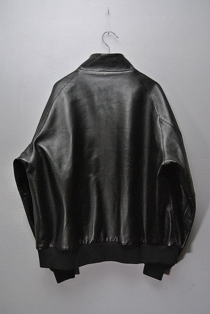 A.PRESSE Leather Harrington Jacket