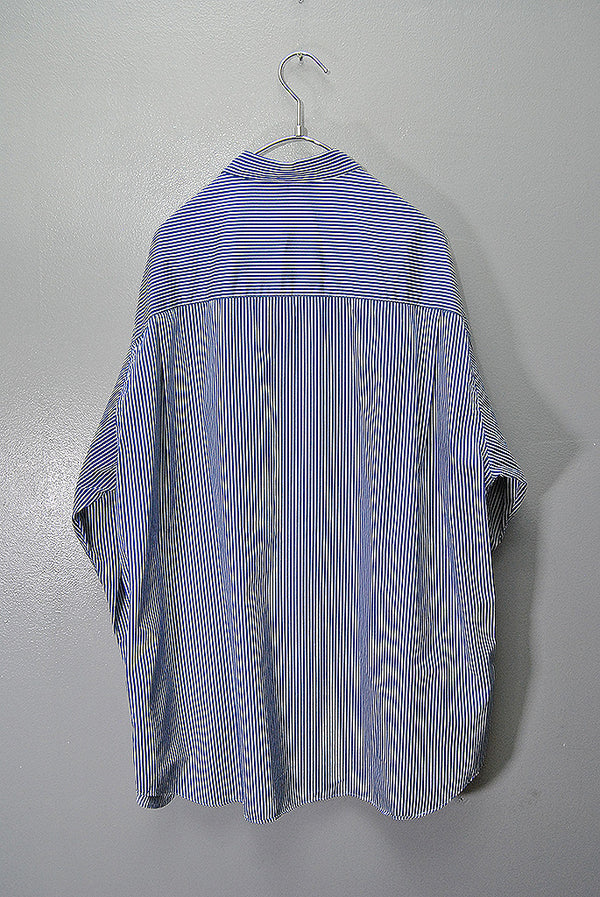 COMME des GARCONS HOMME 綿ストライプ ギャザーシャツ