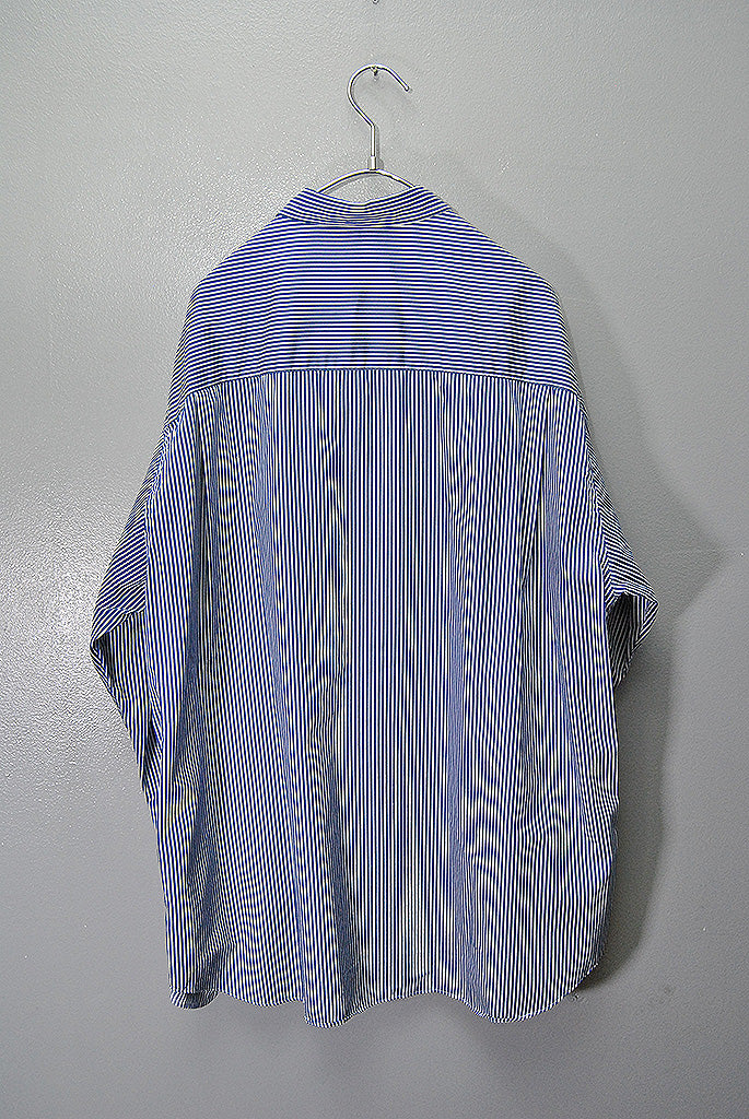 COMME des GARCONS HOMME 綿ストライプ ギャザーシャツ