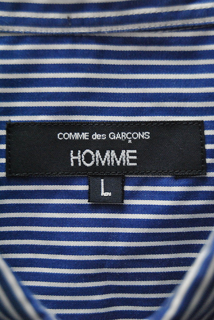 COMME des GARCONS HOMME 綿ストライプ ギャザーシャツ