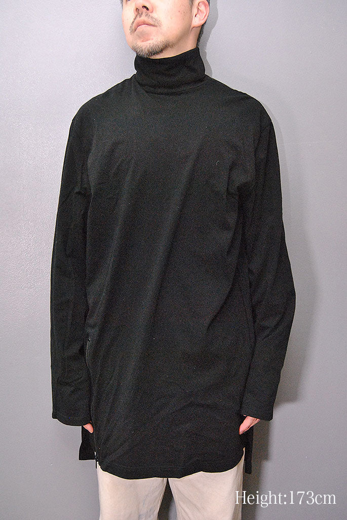 Ground Y 30/- COTTON JERSEY JUMBO TURTLENECK WITH ZIPPERED SIDE SLITS