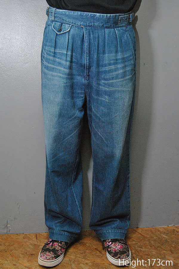 KENNETH FIELD GURKA TROUSERS - DENIM