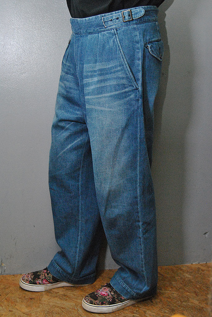 KENNETH FIELD GURKA TROUSERS - DENIM