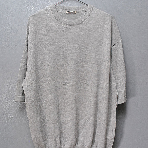 AURALEE CASHMERE HARD TWIST KNIT TEE