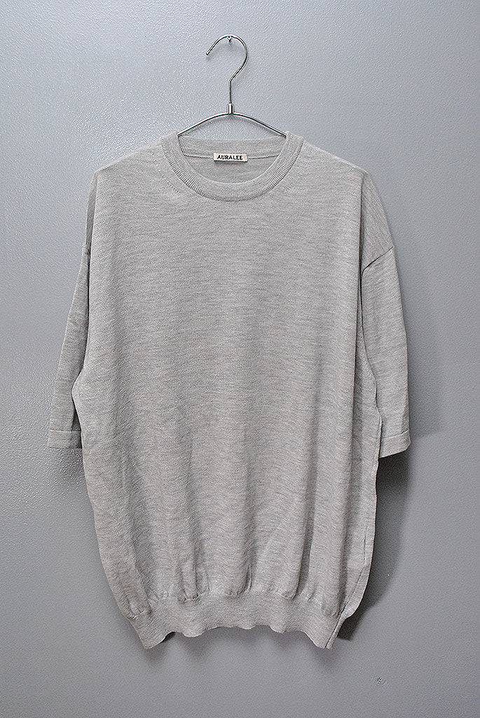 AURALEE CASHMERE HARD TWIST KNIT TEE