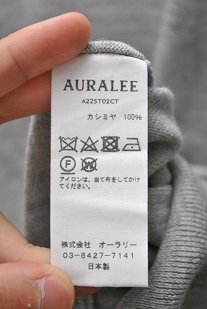 AURALEE CASHMERE HARD TWIST KNIT TEE