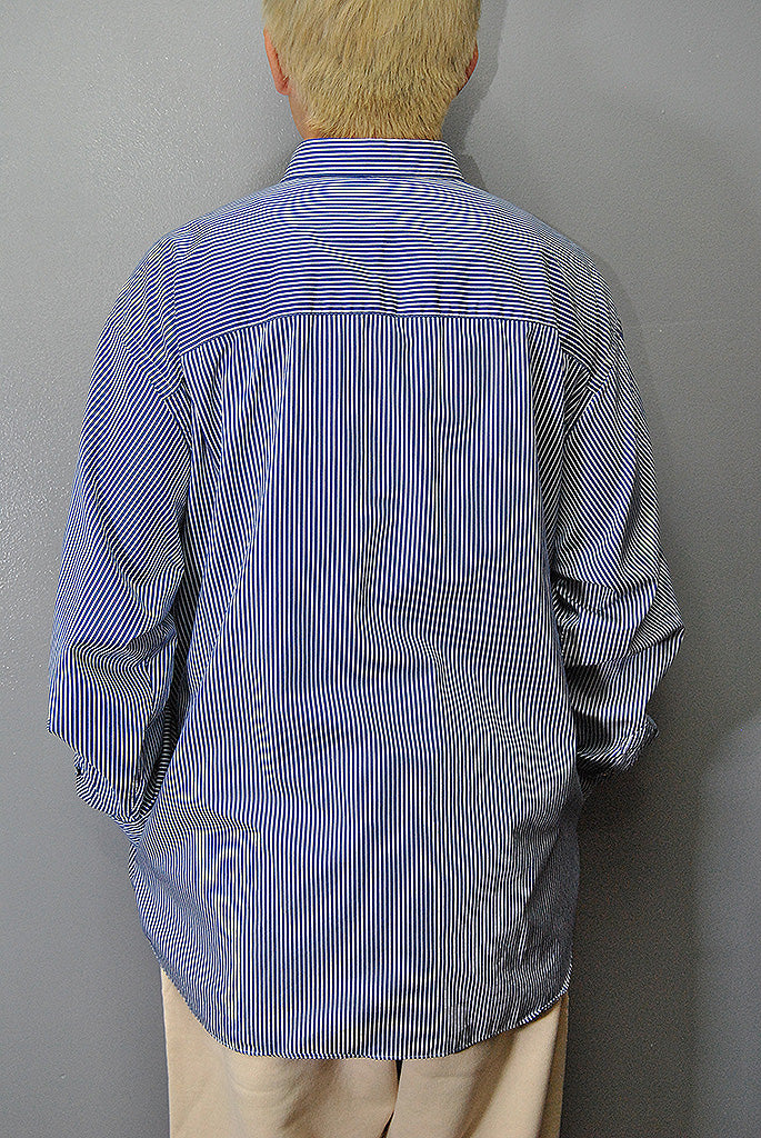 COMME des GARCONS HOMME 綿ストライプ ギャザーシャツ