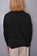 COMOLI ブラックVネックニット