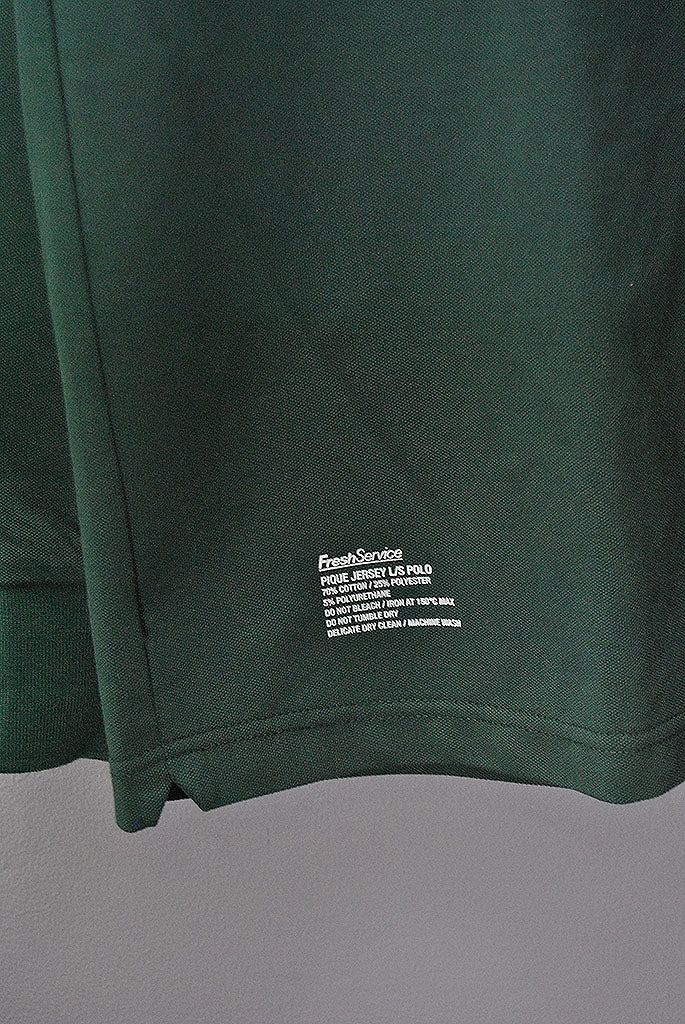 FreshService PIQUE JERSEY L/S POLO GREEN