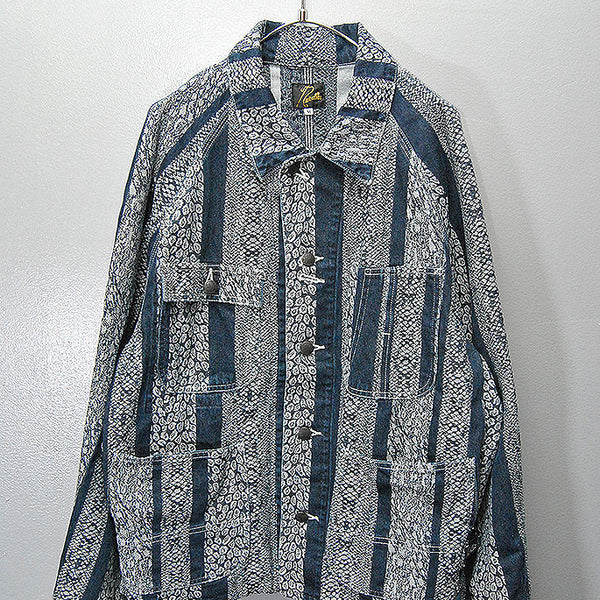 Needles Short Coverall 10oz Denim Python Jacquard