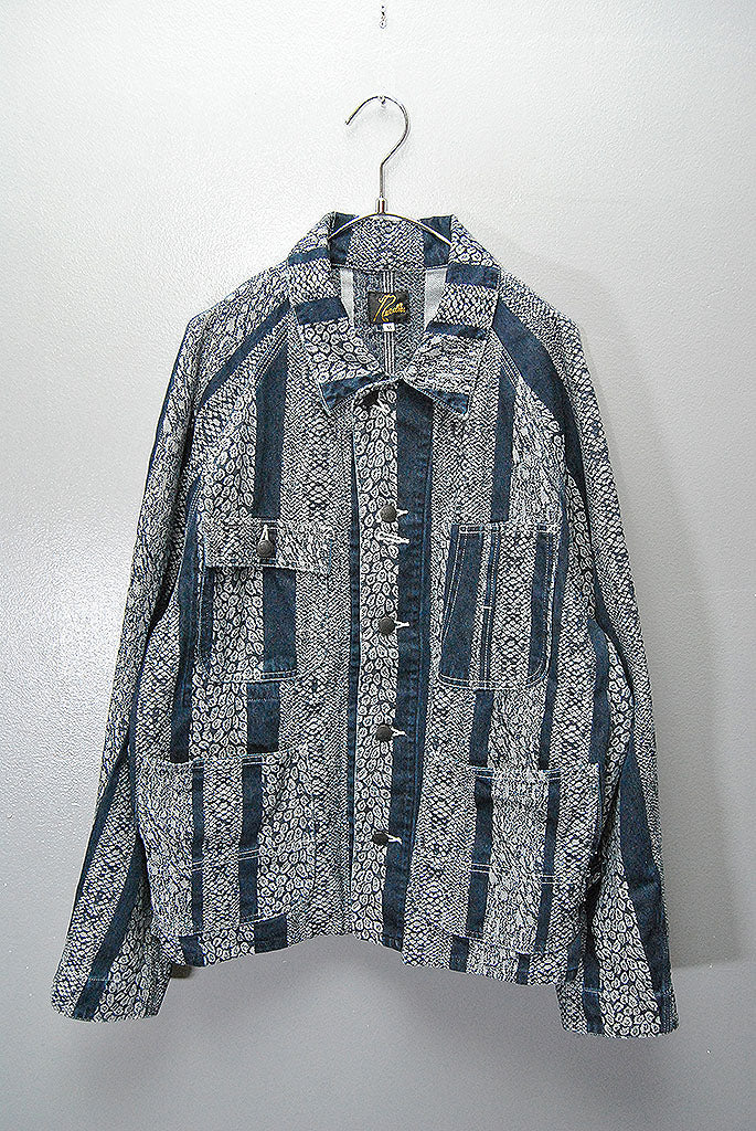 Needles Short Coverall 10oz Denim Python Jacquard