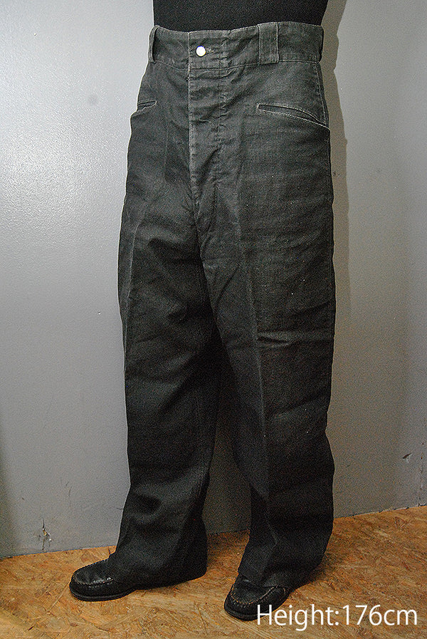 A.PRESSE Vintage Black Linen Trousers