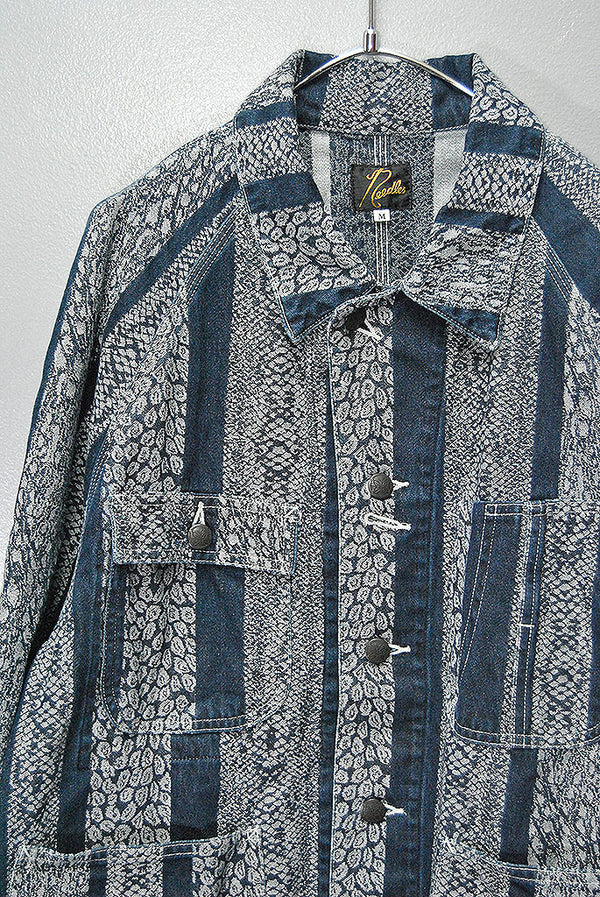 Needles Short Coverall 10oz Denim Python Jacquard