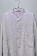 COMOLI C/CAストライプ プルオーバーシャツ