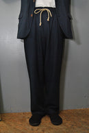 FRANK LEDER INDIGO PIECE DYED COTTON DRAWSTRING PANTS