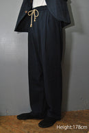 FRANK LEDER INDIGO PIECE DYED COTTON DRAWSTRING PANTS
