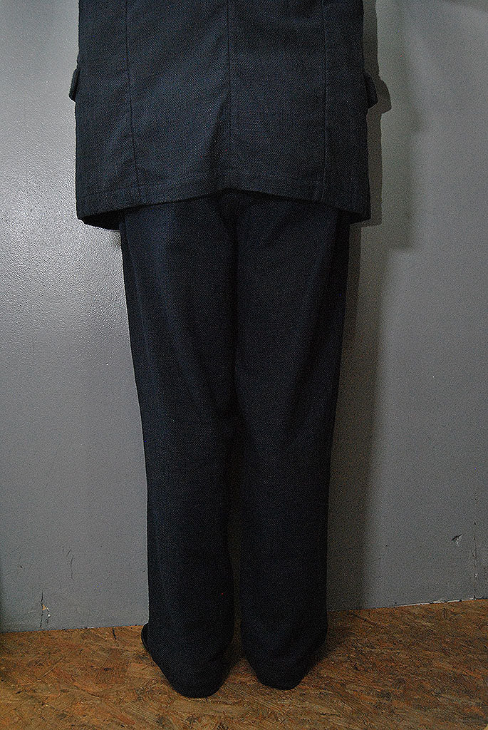 FRANK LEDER INDIGO PIECE DYED COTTON DRAWSTRING PANTS