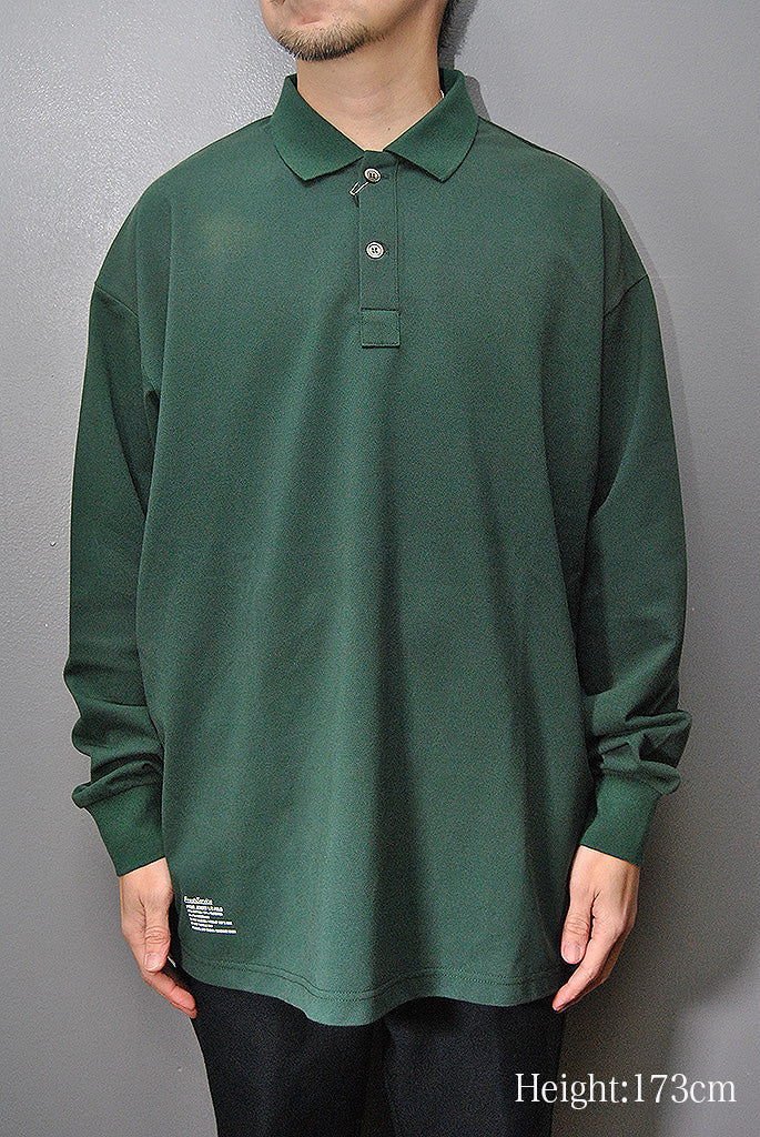 FreshService PIQUE JERSEY L/S POLO GREEN