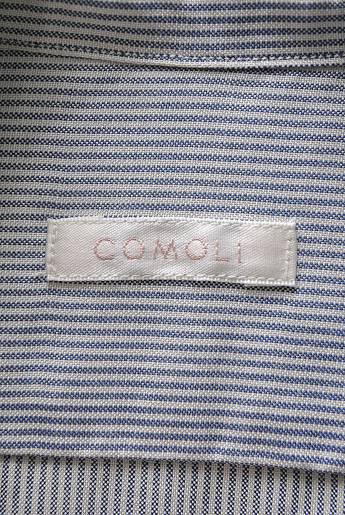 COMOLI シルクストライプ プルオーバーシャツ