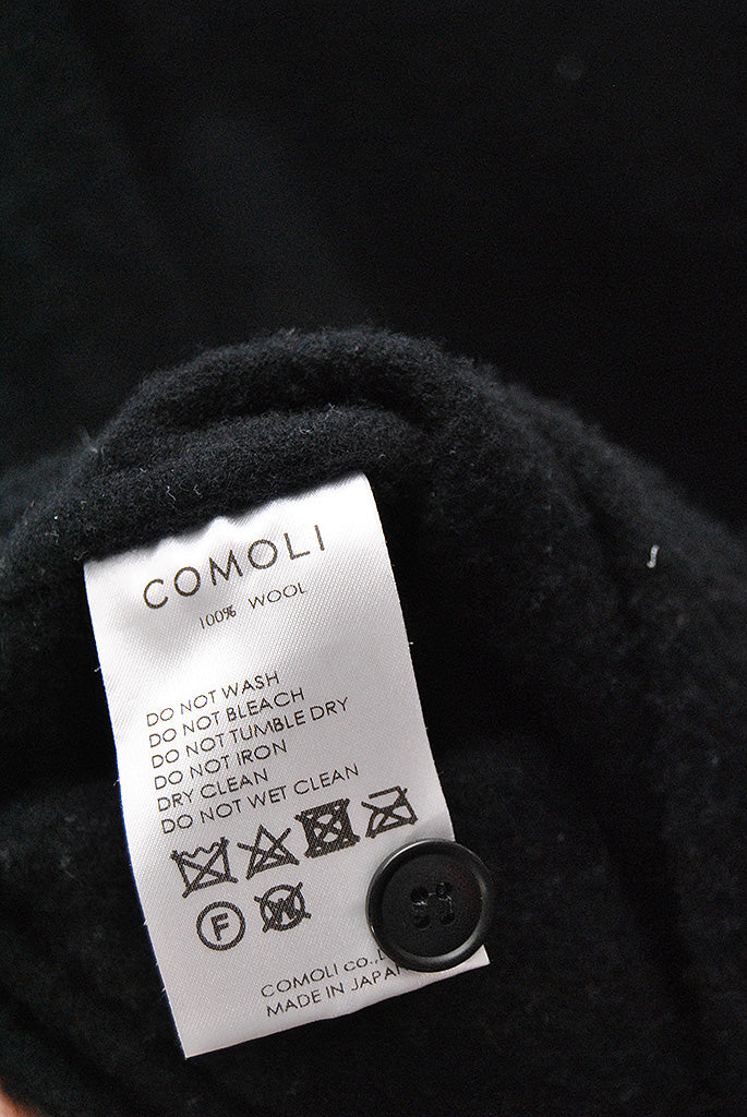 COMOLI 縮絨ウール ハーフジップ シャツ