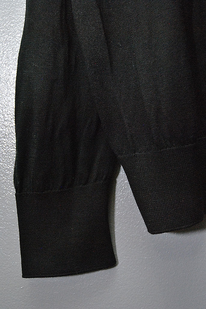 BODHI SILK HIGH GAUGE CREW - BLACK