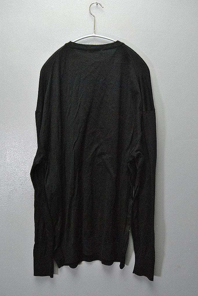 BODHI SILK HIGH GAUGE CREW - BLACK