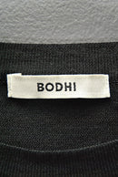 BODHI SILK HIGH GAUGE CREW - BLACK