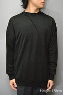 BODHI SILK HIGH GAUGE CREW - BLACK