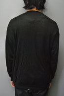 BODHI SILK HIGH GAUGE CREW - BLACK