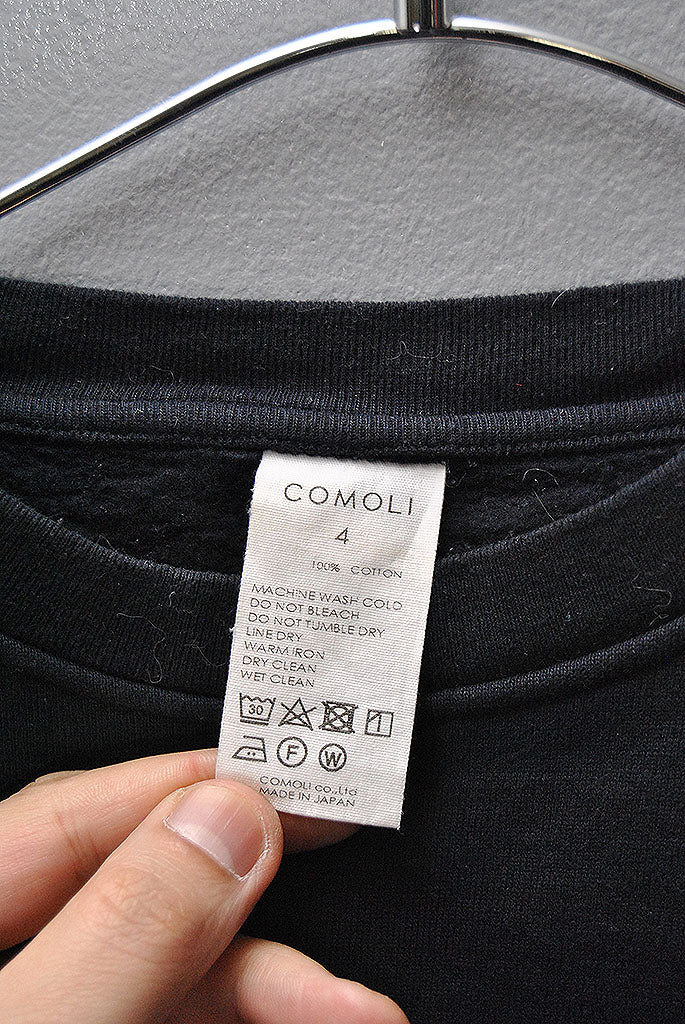 COMOLI コットン吊裏毛クルーネック