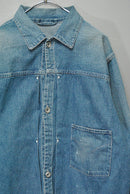 MAATEE&SONS LIGHT OZ DENIM PLEATED BLOUSE