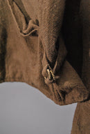 COMOLI KHAKI縮絨ウール ジップショートジャケット