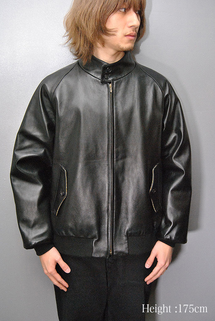 A.PRESSE Leather Harrington Jacket